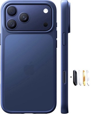 TORRAS Shockproof iPhone 17 Pro Max Case Translucent Deep Blue