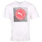 PUMA Fadeout Graphic Crew Neck Short Sleeve T-Shirt Mens White Casual Tops 67450