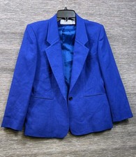 Evan Picone Suit Blazer Jacket Career Business Women's Size 6 Blue 100 Wool