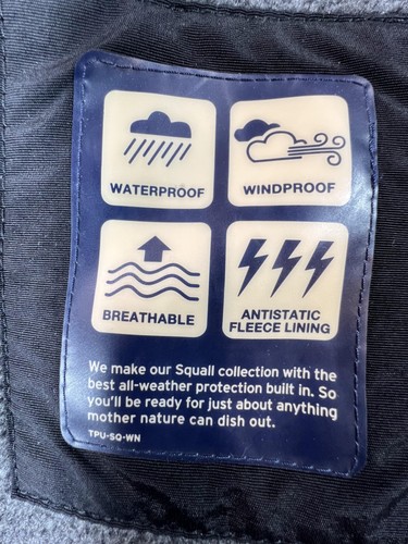 Lands' End Jacket Mens XL Black Squall Waterproof Windproof Fleece Lined Hooded - Picture 6 of 15
