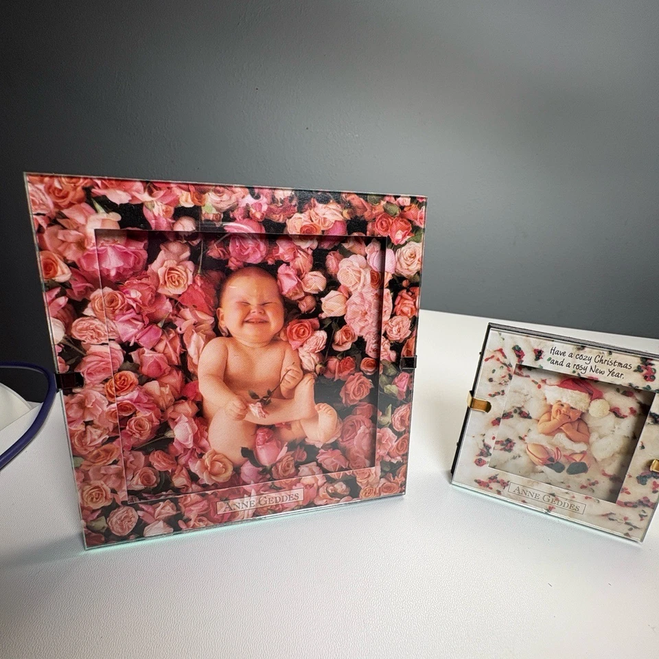 Anne Geddes Lote de 3 Arte Enmarcado Multicolor Bebé Fotografía Guardería Coleccionable Foto 2 de 4