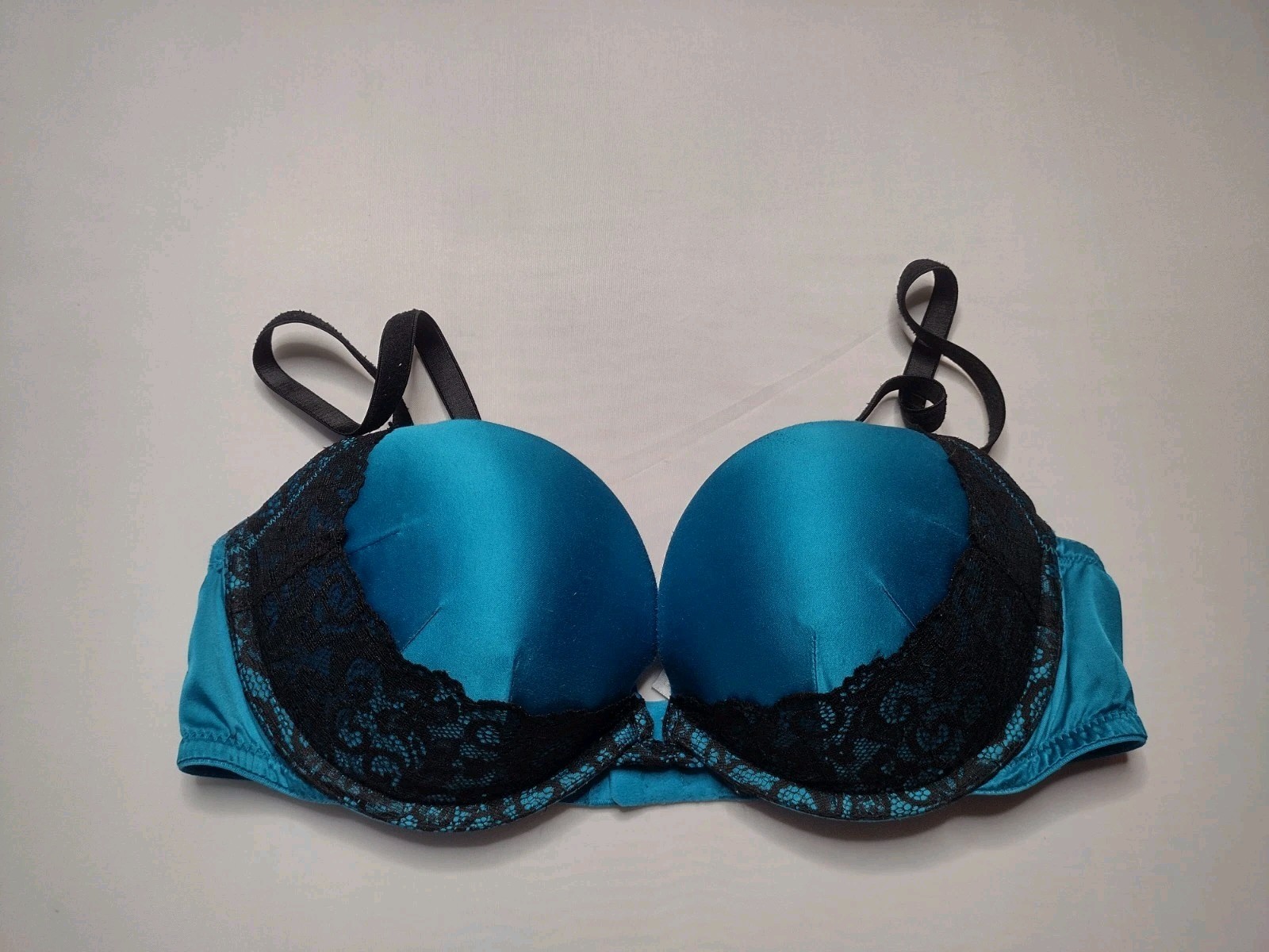 APT 9 Intimates Push-up Bra 36C Blue Lace Underwire Padded Plunge EE