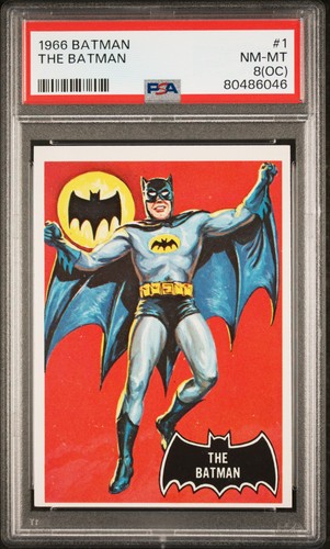 1966 Topps Batman Black Bat #1 The Batman — PSA 8 (OC)