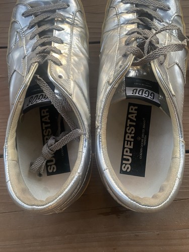 GOLDEN GOOSE GGDB SUPER STAR Mens Silver Sneaker US 12 EU 42 UK 9 USED in JPN - Picture 4 of 13