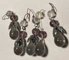 5 Glass Teardrop Fruit Crystal Czech French Dangle Purple Round Bead Lamp Drops — photo 3