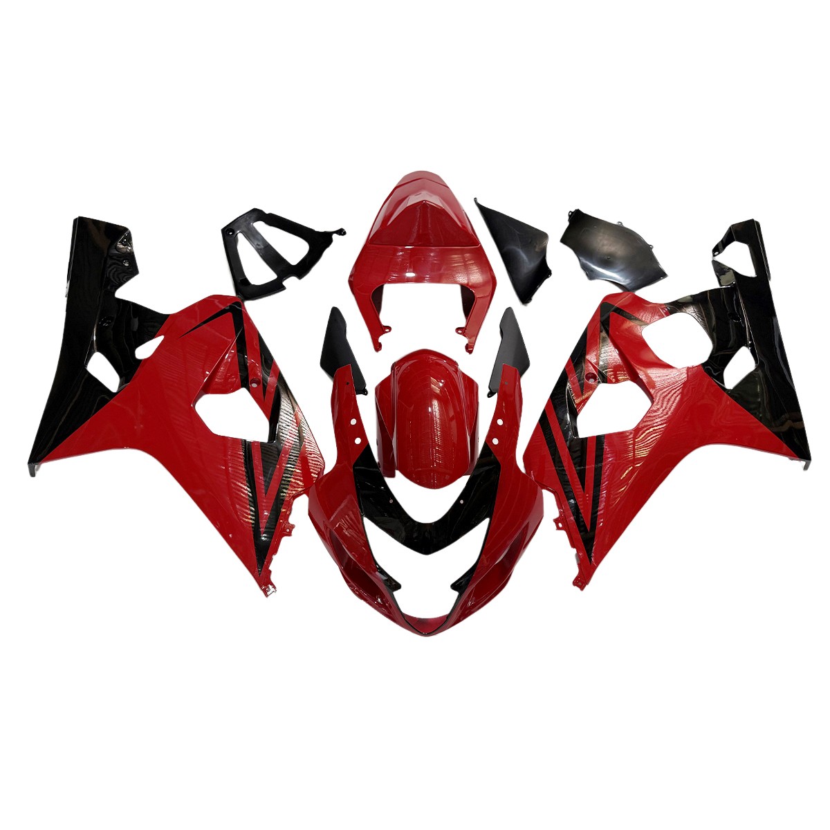 Red Black Fairing Kit for 2004 2005 Suzuki GSXR600 GSXR750 K4 Injection Bodywork