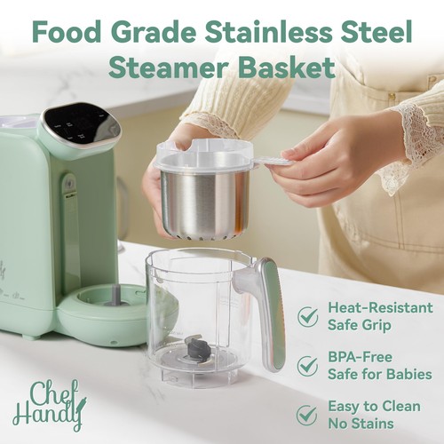Baby Food Maker, 5 in 1 Baby Food Processor with Steaming Basket, Auto Cookin... - Picture 4 of 8