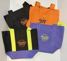 NEW TRADER JOE'S HALLOWEEN MINI CANVAS TOTE BAG - SET Of 4 -  READY TO SHIP!