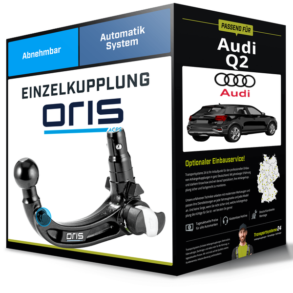 Abnehmbare AnhäNgerkupplung für Audi Q2 06.2016-Jetzt Typ GAB / GAG Oris NEU-image