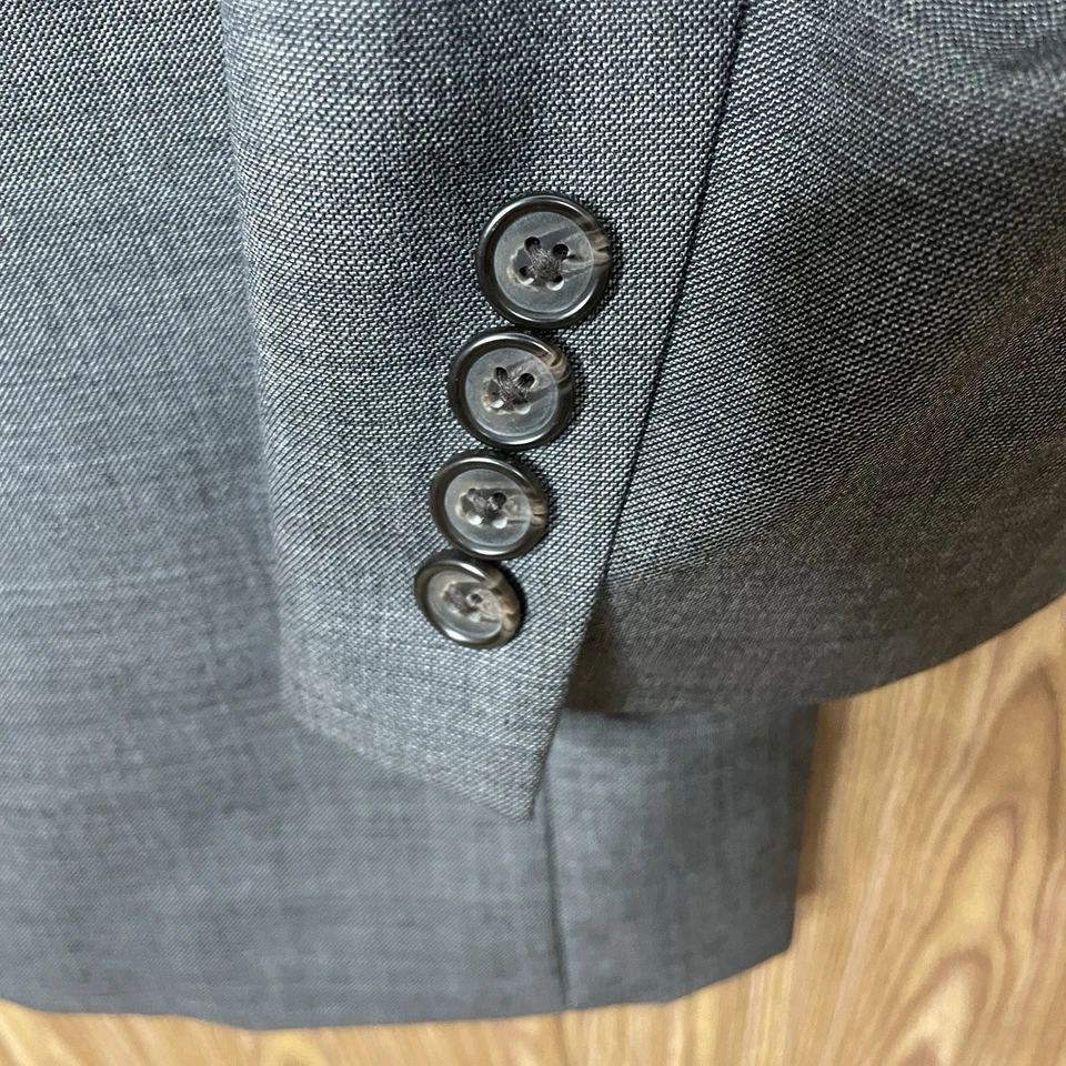 Костюм мужской Lauren Ralph Lauren 2 предмета 48L 40x34 серый однотонный 100% шерсть две кнопки - Изображение 4 из 4