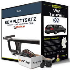 Für VW Touran Typ 1T1,1T2 Anhängerkupplung starr +eSatz 13pol uni. 03- NEU