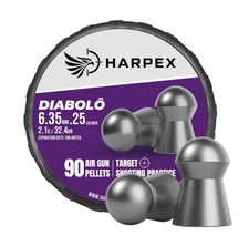 Harpex Diabolo .25 (6.35mm) Cal Airgun pellets - Domed High Accuracy 32.4gr Lead