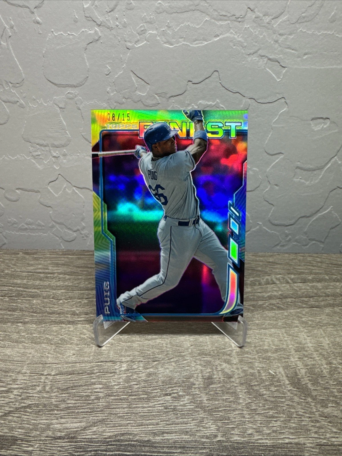 2014 Topps Finest Yasiel Puig Magenta Refractor /15 #50 Los Angeles Dodgers