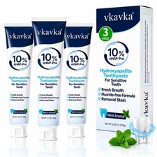 10 Hydroxyapatite Toothpaste 3 Packs, Fluoride Free 1.06 Fl Oz Pack of 3