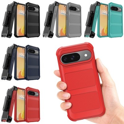 For Google Pixel 9/9 Pro/9 Pro XL Case Hybrid Rubber Cover / Holster Clip Belt