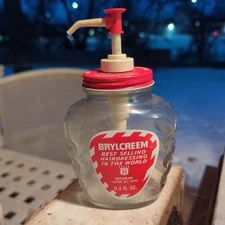 Origianl MCM Brylcreem Hairdressing Hair Grooming Cream Bottle Pump 11.5 oz Jar