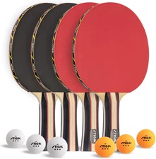 Performance 2 or 4 Player Table Tennis Set – USATT Approved Rackets and 3-Star B
