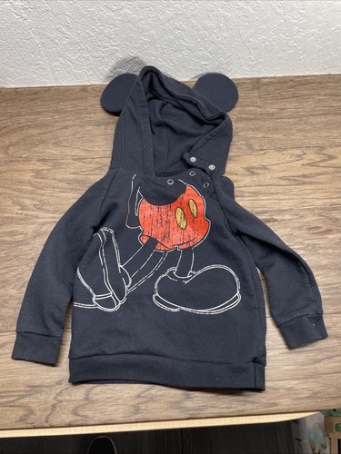 Disney Parks Mickey Mouse Hoodie Sweatshirt With Ears Cosplay 24 Months KG JD