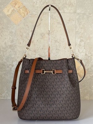 Michael Kors Carson MD Center Zip Bucket Shoulder Crossbody Bag MK