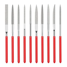 10pcs Diamond Needle File Set 140mm Mini Files for Glass Metal Stone - NEW