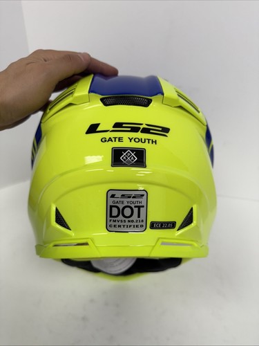 LS2 Youth Gate Launch Helmet Blue/Yellow YOUTH Small - Picture 5 of 9