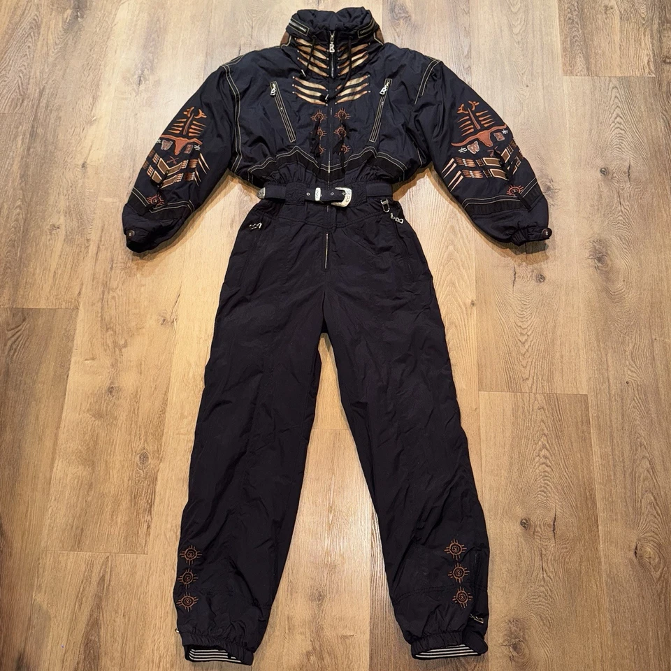 Traje de esquí Bogner traje de nieve de una pieza babero de nieve flecos Longhorn Willy EE. UU. para mujer 10 Foto 2 de 4