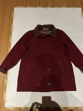 Burgundy Woolrich Chore Coat Fleece Lined Corduroy Collar Large Retro