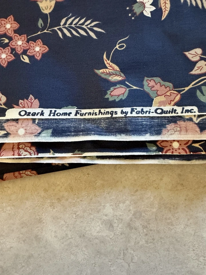 Nuevos muebles para el hogar vintage azules florales Ozark de fábrica-colcha por yarda Foto 2 de 3