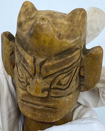 Ancient China Chinese HONGSHAN Sanxingdui JADE Head Figurine 3500-1150BC i119635 - Picture 5 of 6