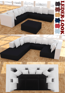 XXXL WOHNLANDSCHAFT 2 FARBIG 6tlg. MODULARES SOFA KUNSTLEDER U-FORM L-FORM ECKE | eBay