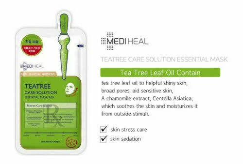 Korea Mediheal Tea Tree Care Solution Essential Mask EX 24ml x 10 pcs Mask Pack - Image 3 of 4