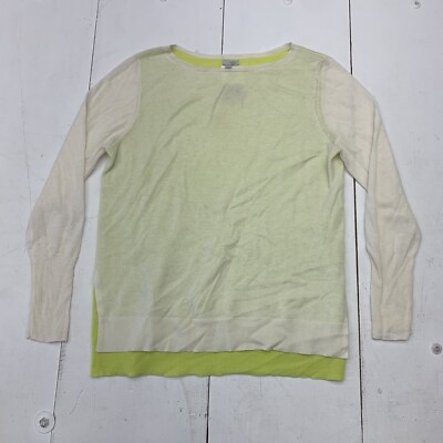 Halogen Womens white Lime green two piece Pullover sweater size XL