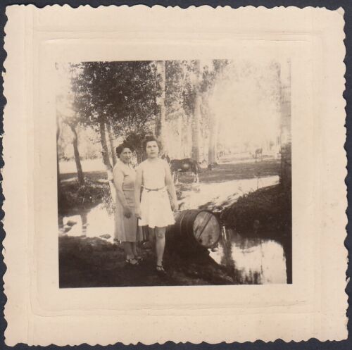 YY5526 Francia 1943, La Loupe, Donne nel viale, Fotografia epoca, Vintage photo - Foto 1 di 2