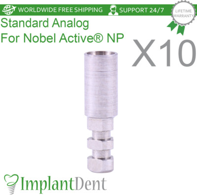 10x Dental Fixture Analog Narrow Platform Conical Connection Hex System 2,25mm