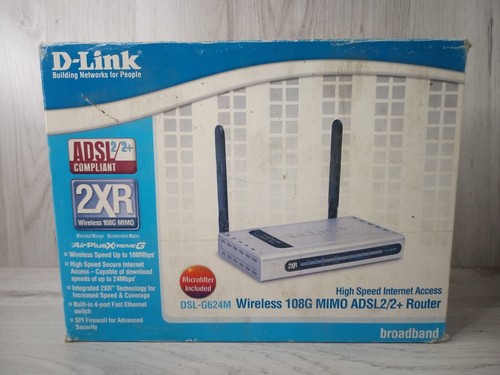 D-LINK WIRELESS G ADSL2/2 + ROUTER KIT WIRELESS 108G MIMO HIGH SPEED INTERNET - Picture 1 of 3