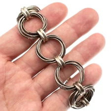 Silpada B1235 Sterling Silver Multi-Ring Bracelet 8.25 inch length