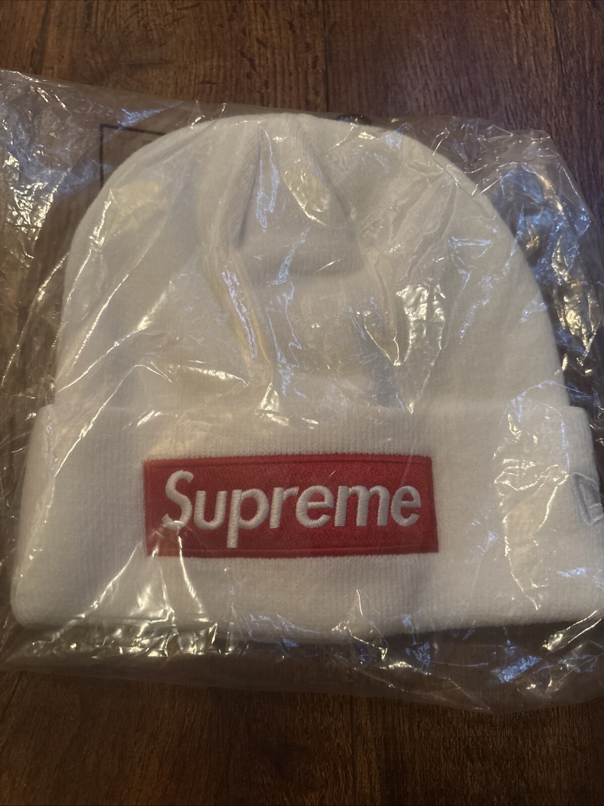 Supreme Box Logo World Famous Beanie by New Era