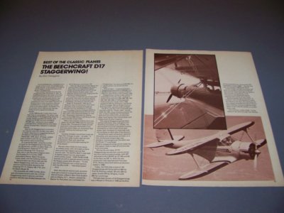 VINTAGE..BEECHCRAFT D17..HISTORY/PHOTOS/DETAILS..RARE! (325N)