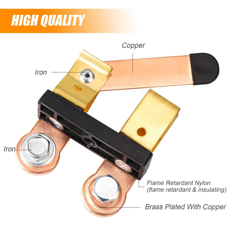 CZC AUTO Side Post Battery Disconnect Switch Solid Brass Knife Blade