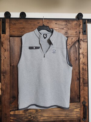 Brand NEW FOOTJOY 1/4 Zip Pullover Sweater Fleece Vest Jacket Gray Golf  Men's XL