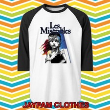 Les Miserables Broadway Show Para Hombre Raglán Negro Talla S - 2XL