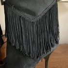Nina New York "Tracy Sue" Black Suede Fringed Stiletto Heels Boots Booties 9M — photo 4