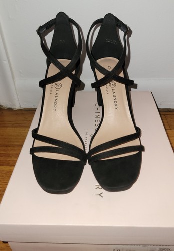 NWB Chinese Laundry Taryn Block Heels Women Black Dress Sandals TARYN Size 7 - 第 3/7 張圖片