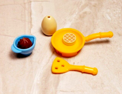 New LEGO Dishes Fry Pan Food Spatula Blue Mixing Bowl Waffle Chocolate Breakfast
