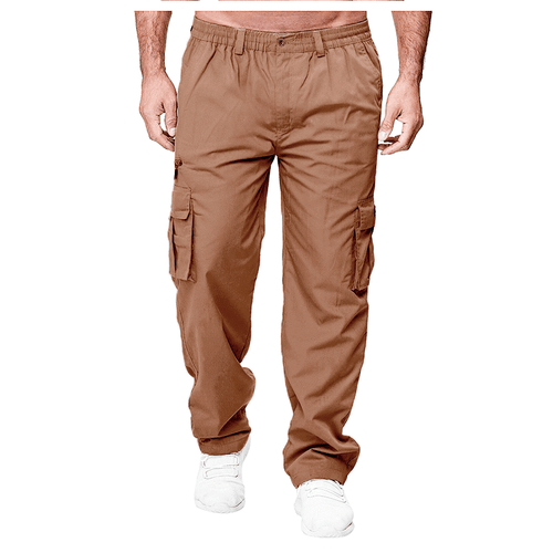 Herren bequeme Arbeitskleidung mehrere Taschen lockere Passform gerades Bein Cargohose - Bild 6 von 24