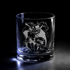 BATMAN Laser Engraved 11oz Whiskey Glass | DC Comic Superheroes