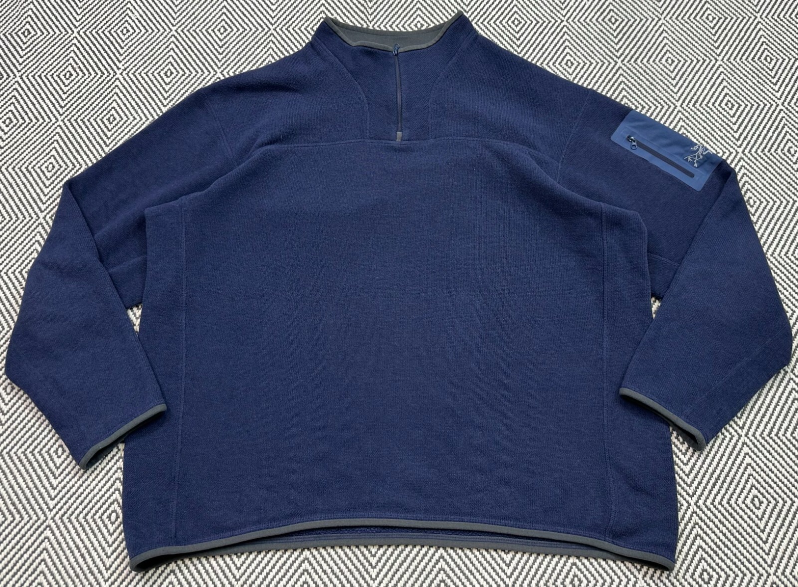 ARC'TERYX COVERT CARDIGAN BLU POLARTEC GIACCA PILE CON CAPPUCCIO TAGLIA XXL CANADA