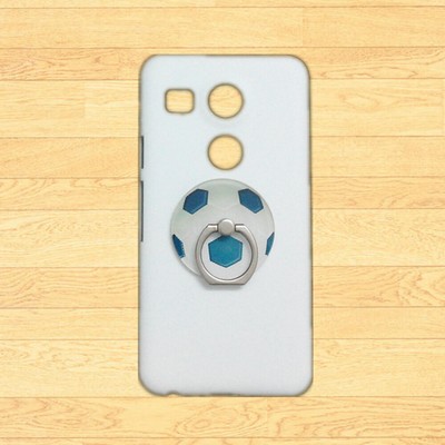 Case For Various Phones 3D Football Finger Ring Holder White Back Hard Cover