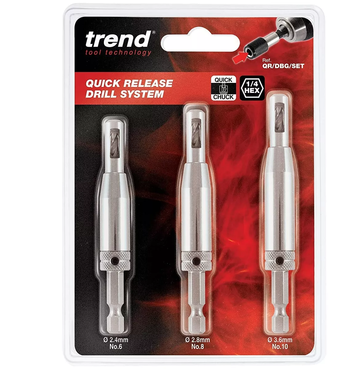Quick Release 3 Pieces Drill Bit Guide Set 1/4 inch Hex Shank QR 