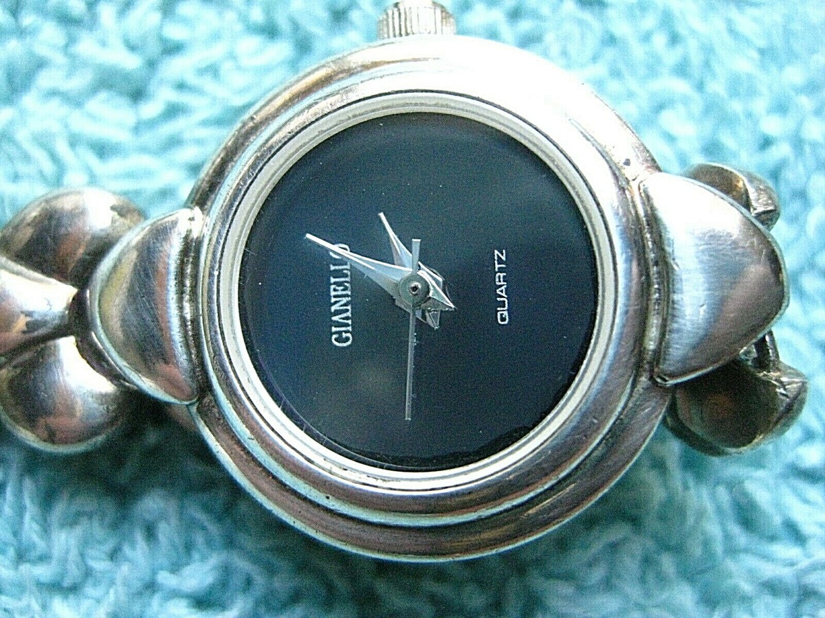Vintage Gianello Sterling silver hinged bangle bracelet watch NEW BATTERY Vintage Sterling Silver Hinged Stacker Bangle Bracelet - Etsy main image 3